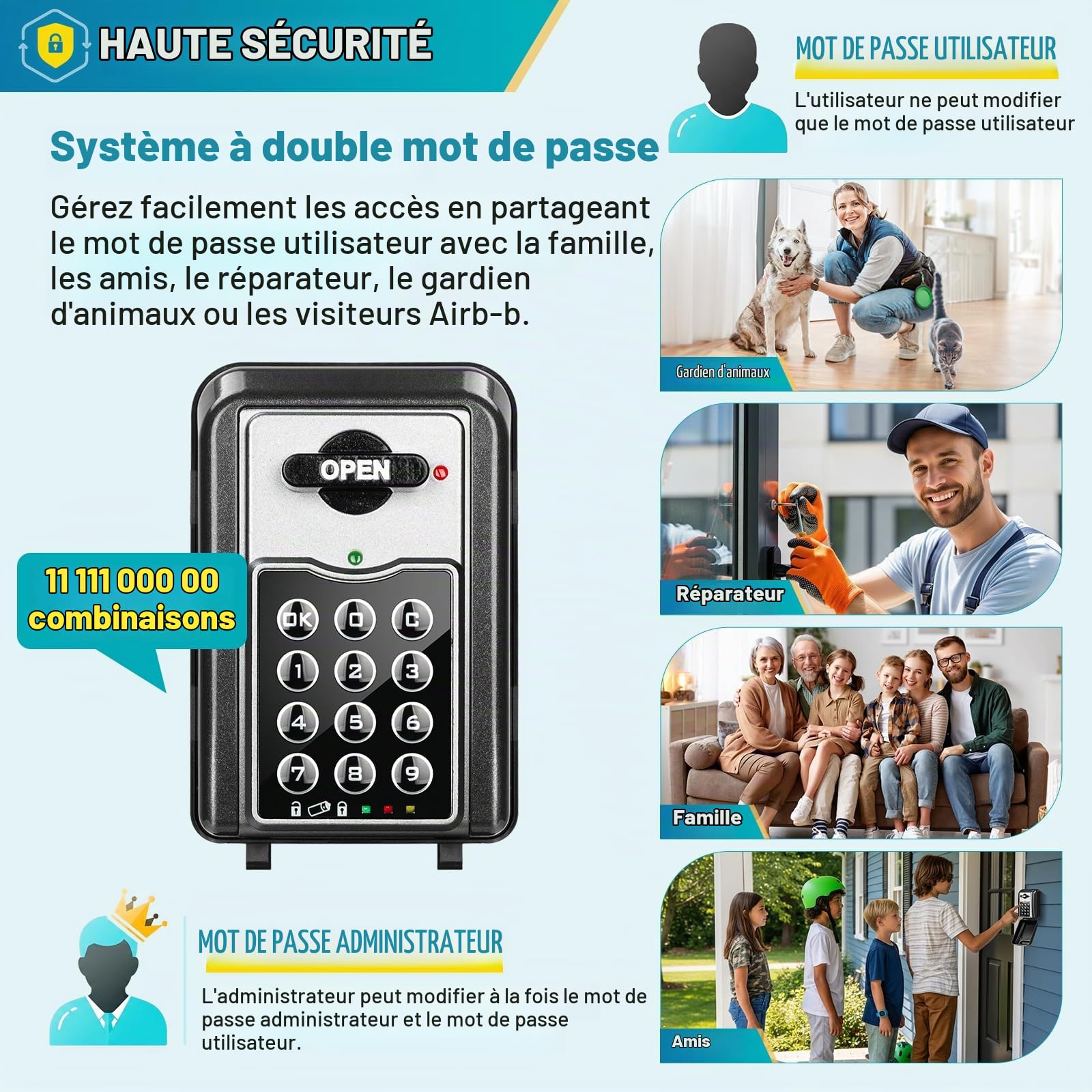 Électronique Boite a Clefs Securisee Exterieur Murale Boite a Clé avec Code Anti-vol Haute Sécurité Grand Coffre Fort Étanche Robuste Boîte à Clés pour Maison Usine Garage Bureau (Gris)