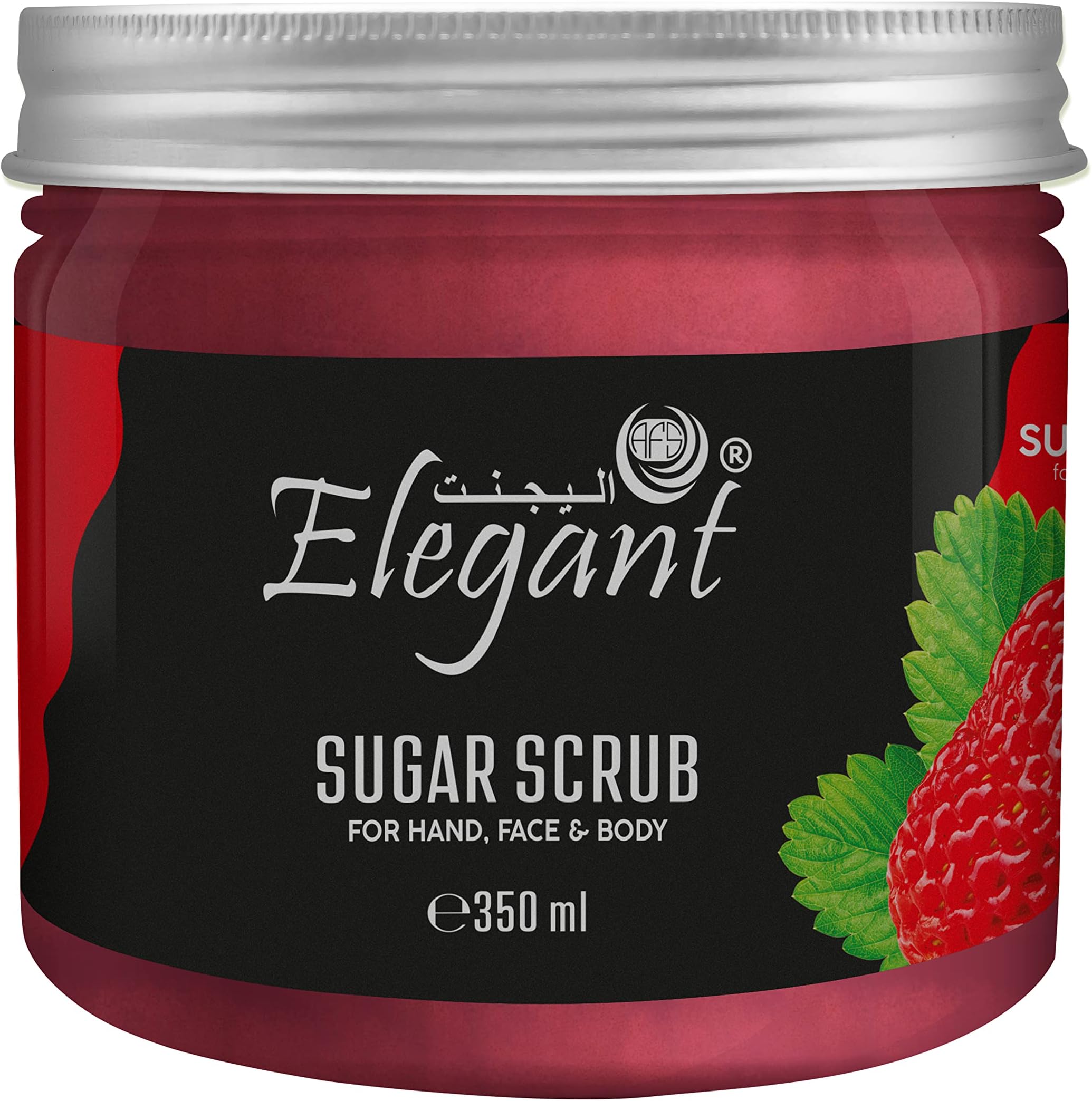 Elegant Nourishing Sugar Scrub – 350 gm – (Sugar + Strawberry), Organic and Exfoliating Body Sugar Scrub | Nourishing, Everyday Use Scrub for Men & Women, Fights Aging & Removes Dead Skin, 350 g