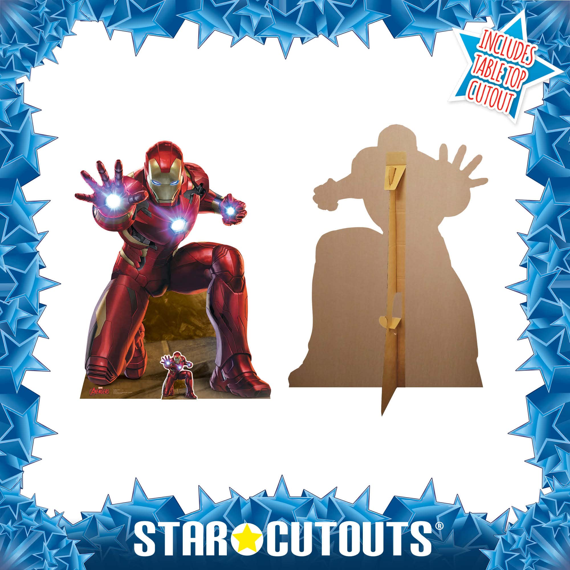 STAR CUTOUTS Ltd SC1410 Avengers Legends Repulsor Beam Blast I am Iron Man Figura de cartón recortada perfecta para fans de Marvel, exposiciones, coleccionistas, fiestas y eventos, altura 133 cm