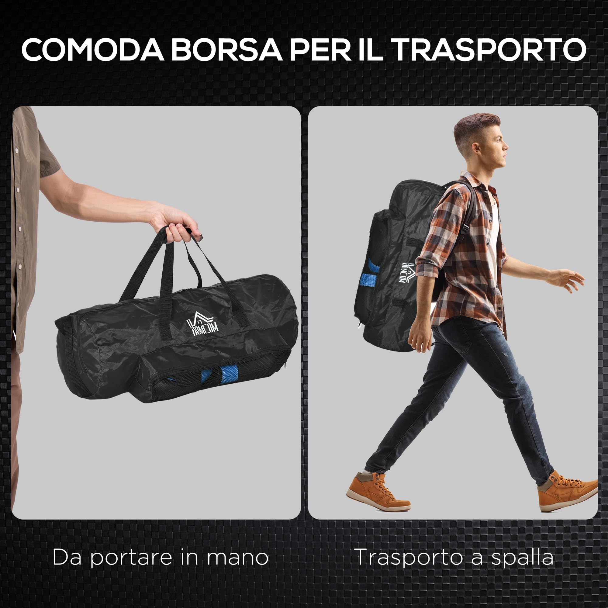 HOMCOM Set Sacco da Boxe Pieno da Appendere con Guantoni e Ganci, 102 cm Sacco per Pugilato e Kickboxing a 3 Strati con Borsa di Trasporto per Adulti, Blu