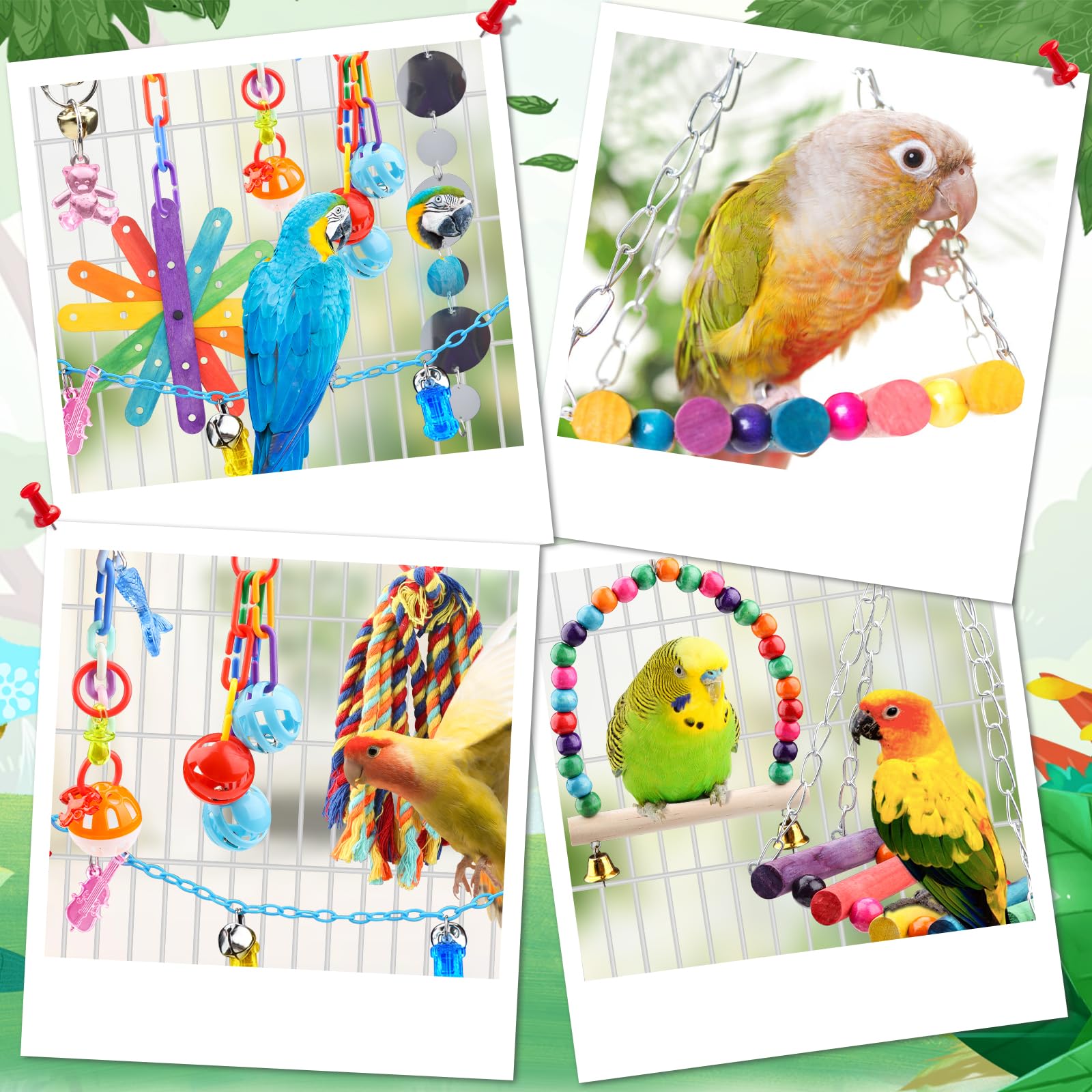 QUOZUO 9 Pcs Parakeet Cockatiel Bird Toys - Image 3
