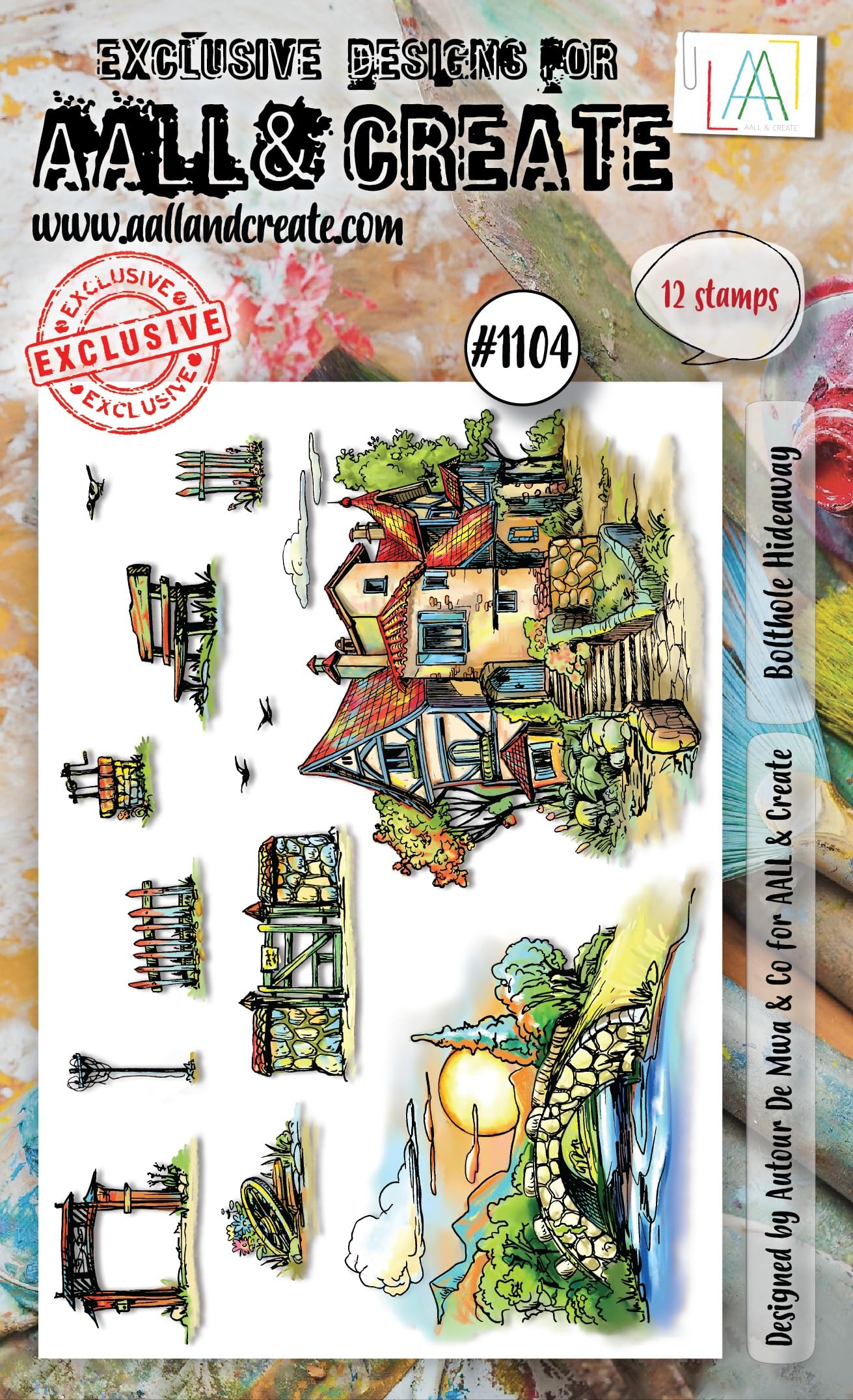 AALL And Create A6 Photopolymer Clear Stamp Set-Bolthole Hideaway