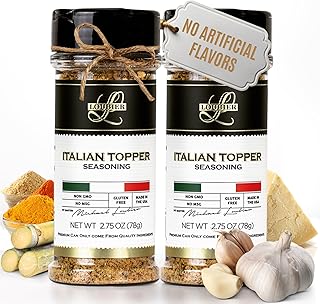 Loubier's Award-Winning Italian Topper Seasoning - Handcrafted Gourmet Seasoning for Irresistible Flavor Enhancement - No Artificial Flavors, Non-GMO, Gluten-Free, Made in the USA - 2.75 OZ (2 PACK)