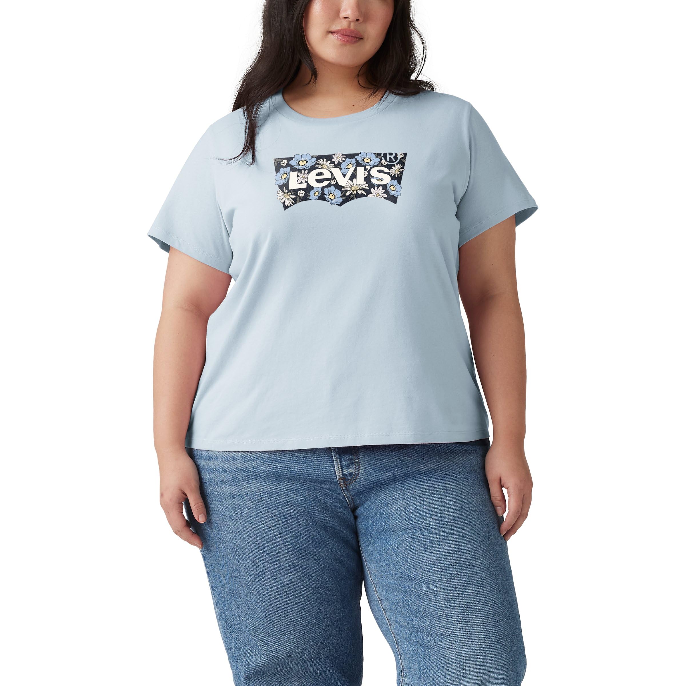 Levi's Damen Pl Perfect Tee T-Shirt, Plus P2 Bw Floral Fi, 4XL Größen