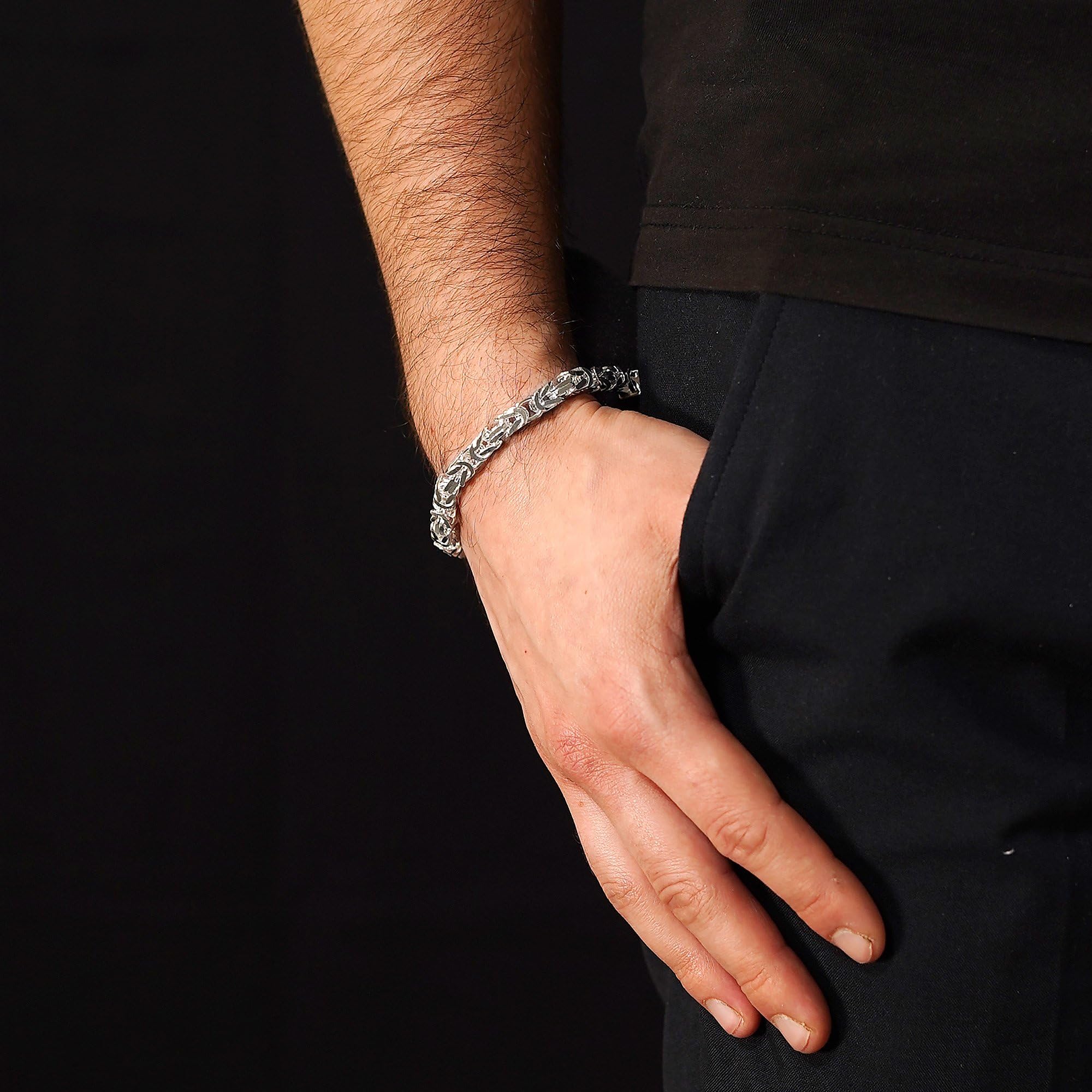 trendor Königskette Armband für Männer 925 Silber 6 mm breit 08646