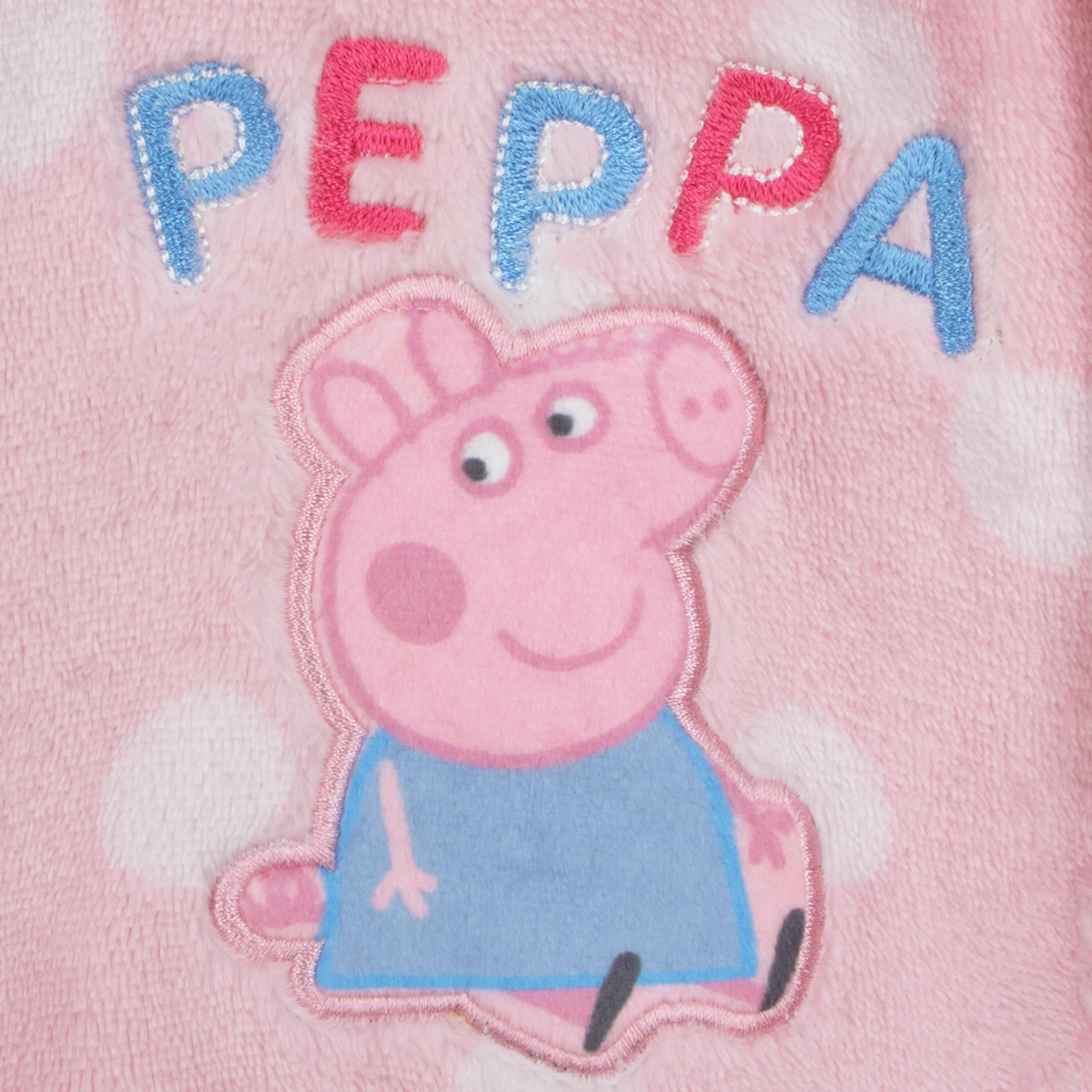 Peppa Pig Bata Polar Esponjoso Albornoz Baño Niña | Albornoz De Niña Con Capucha Y Orejas 3D | Rosa | 18-24 Meses