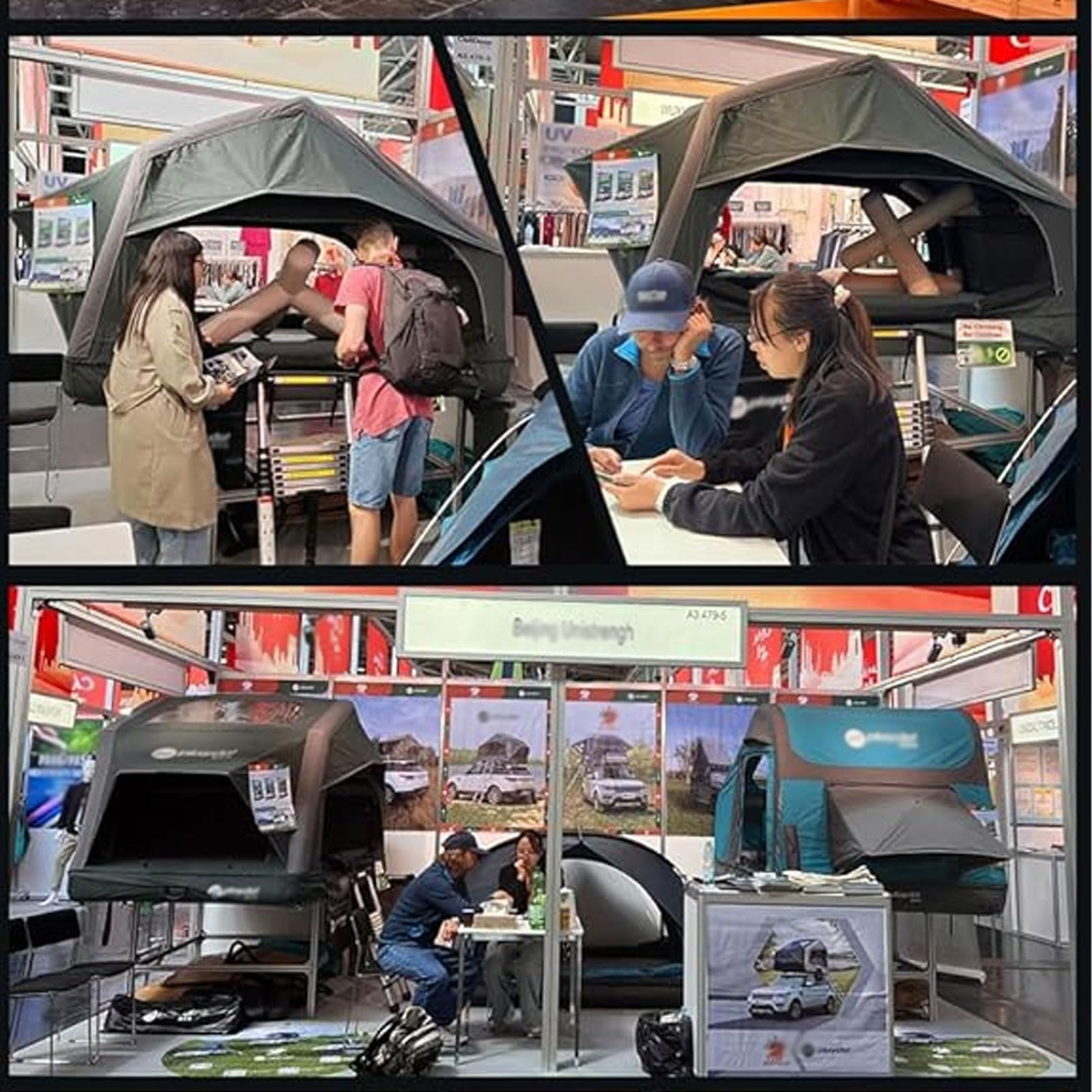 Tente de toit gonflable, portable et coupe-vent pour 2 personnes, tente de toit facile à installer pour voitures et SUV, étanche toutes saisons et prête pour l'aventure