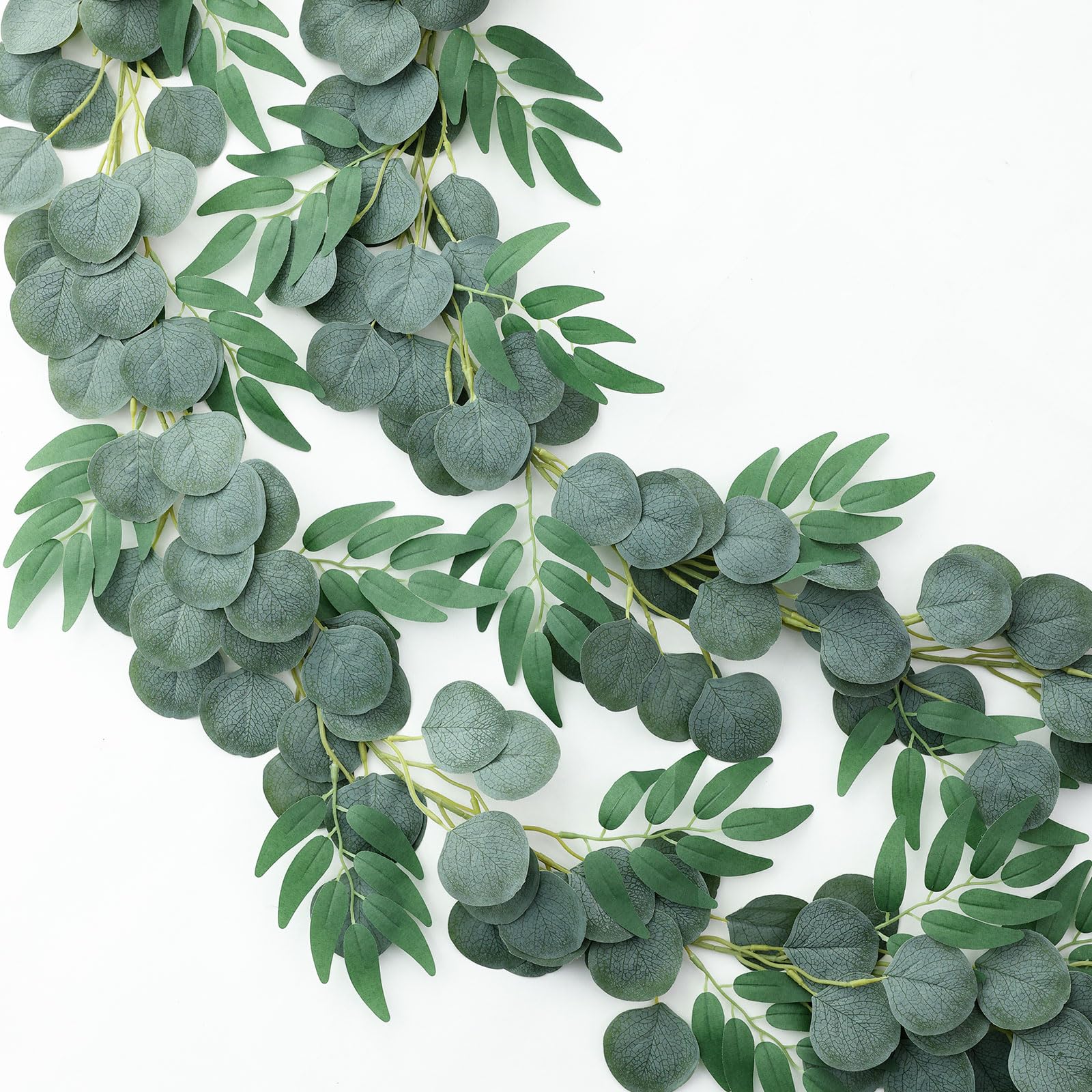 2 pezzi artificiale pianta di eucalipto verde ghirlanda di eucalipto foglie di eucalipto appeso foglie di eucalipto sfondo matrimonio arco decorazione da parete decorazione da tavolo