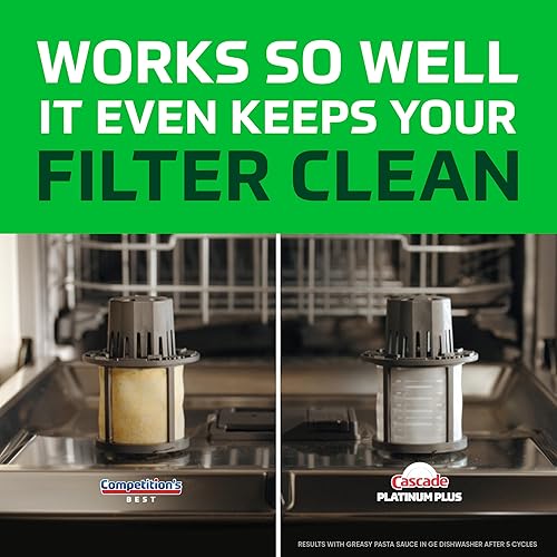 Miniatura 14 de Cascade Platinum Plus - Cápsulas para lavavajillas, detergente para lavaplatos, jabón detergente para vajilla, fresco, 57 unidades