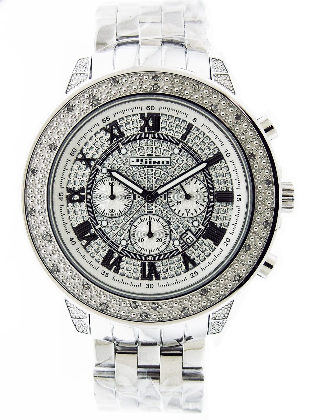By Rodeo of N.y Men's 50mm 0.25ct Diamond Watch Mj1189 Silver Color Face
