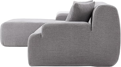 Miniatura 5 de MiHunnor Sofá combinado de 2 piezas, moderno sofá modular grande en forma de L, juego de sofá tumbona de tela de felpilla para sala de estar,