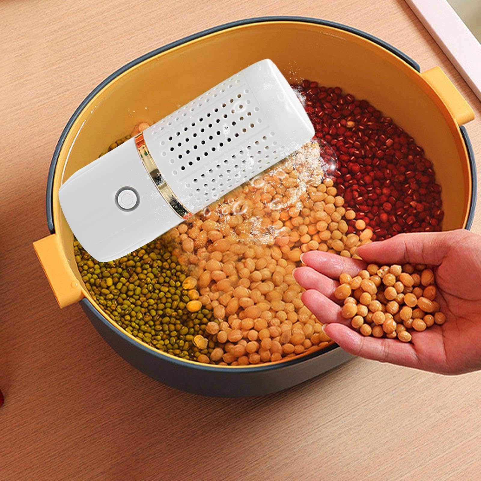 Fruit Washing Machine, USB Produce Cleaner, 3.86x3.86x6.1 Inches Cordless Food Purifier, Long Lasting Cleaning Device with Powerful Function for Cooking Kitchen Grain Preparation