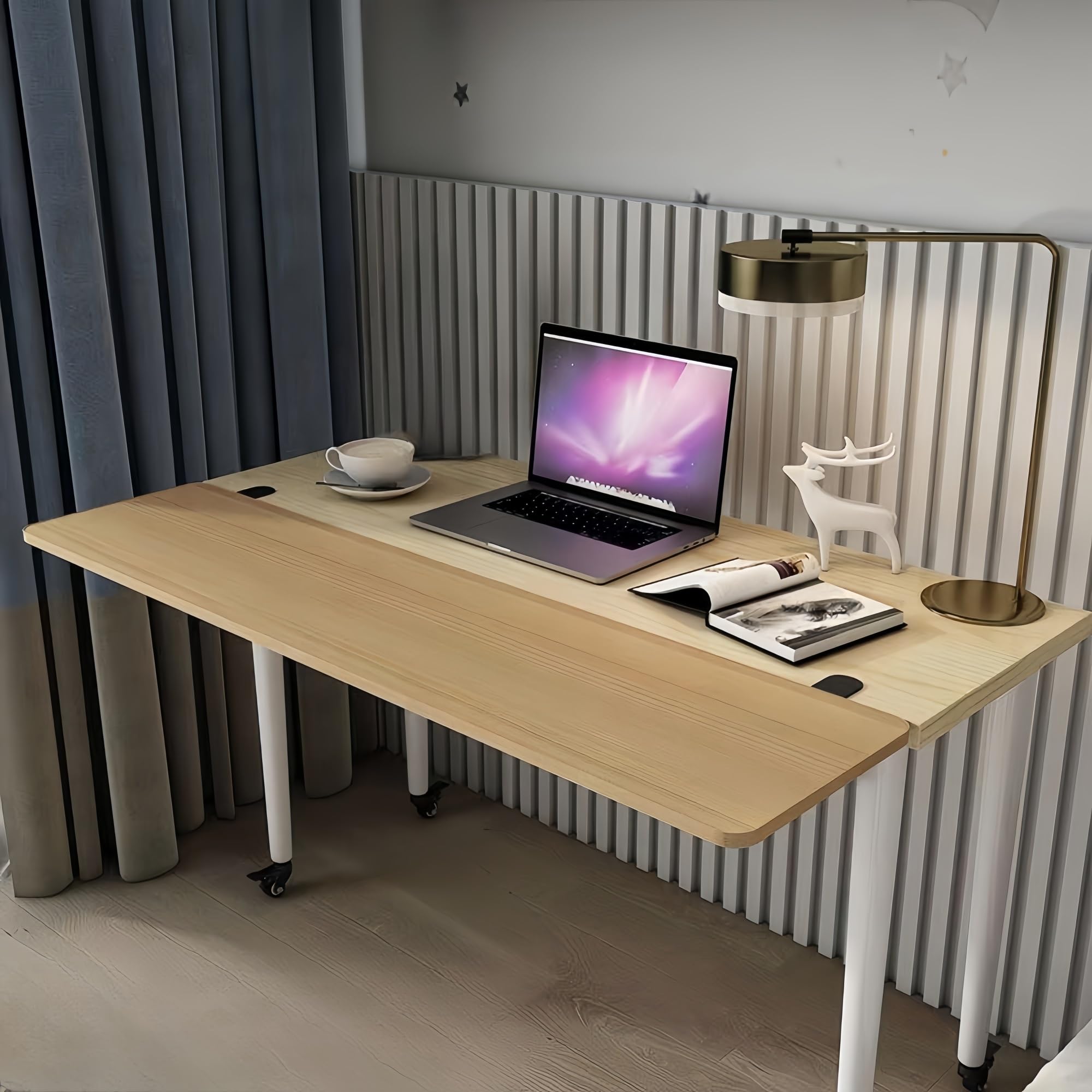yacoxe Desk Extender Tray,40 * 20cm desktop keyboard extender, punch-free clip-on keyboard extender, foldable desktop extender, suitable for home and office(Brown,40 * 20cm)