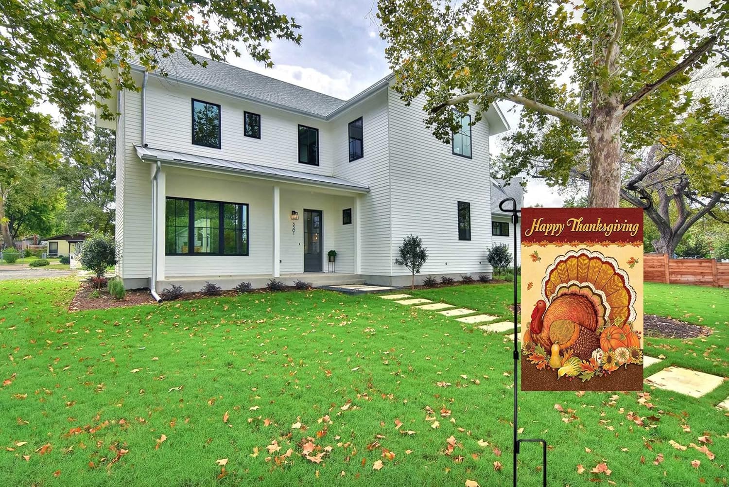 Thanksgiving Garden Flag,Happy Thanksgiving House Flags 12 x 18 Inch Double-Sided 2 Layer Turkey House Flag for Decoration - Image 4