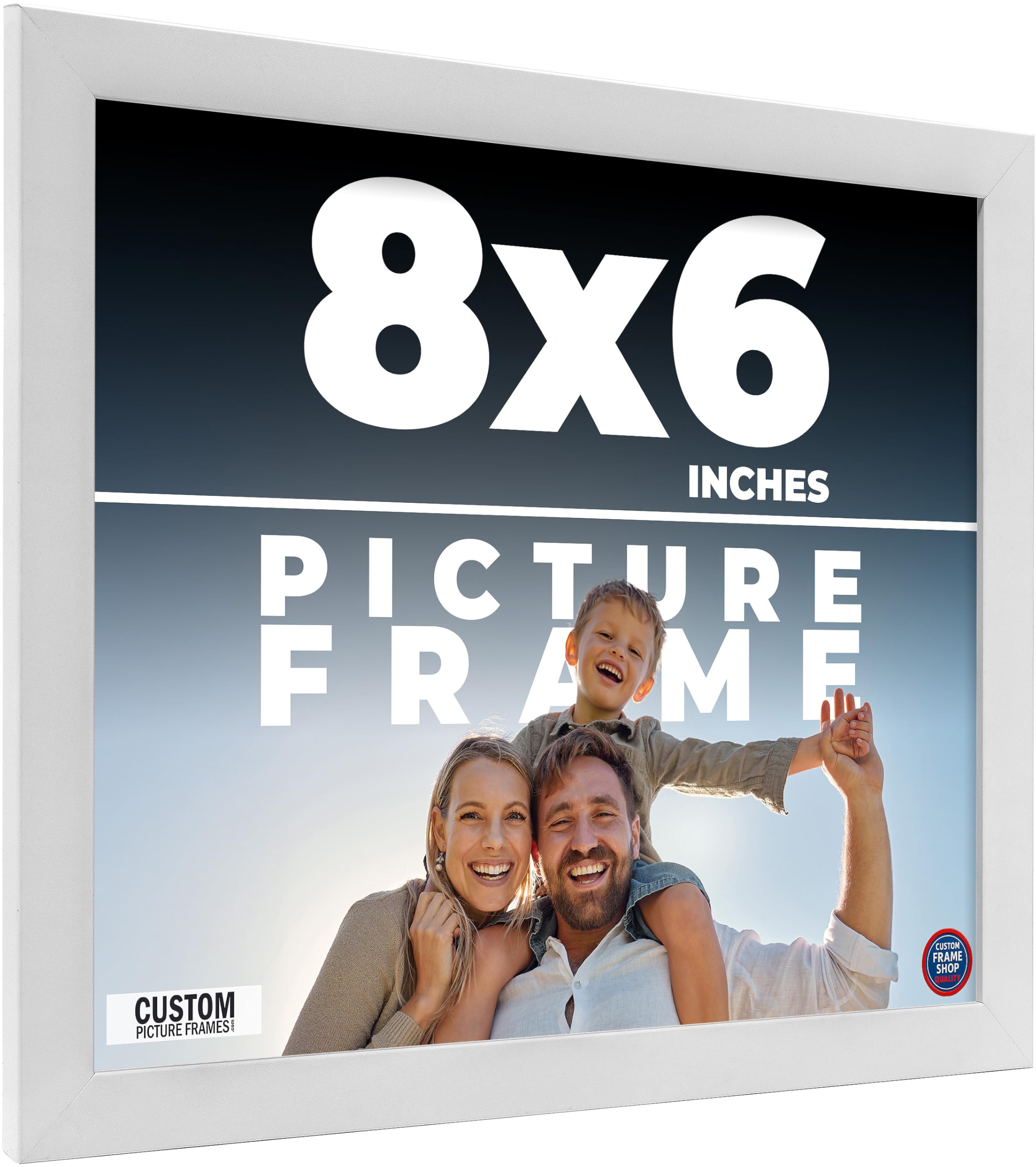 Amazon.com - 8x6 Frame White Real Wood Picture Frame Width 0.75