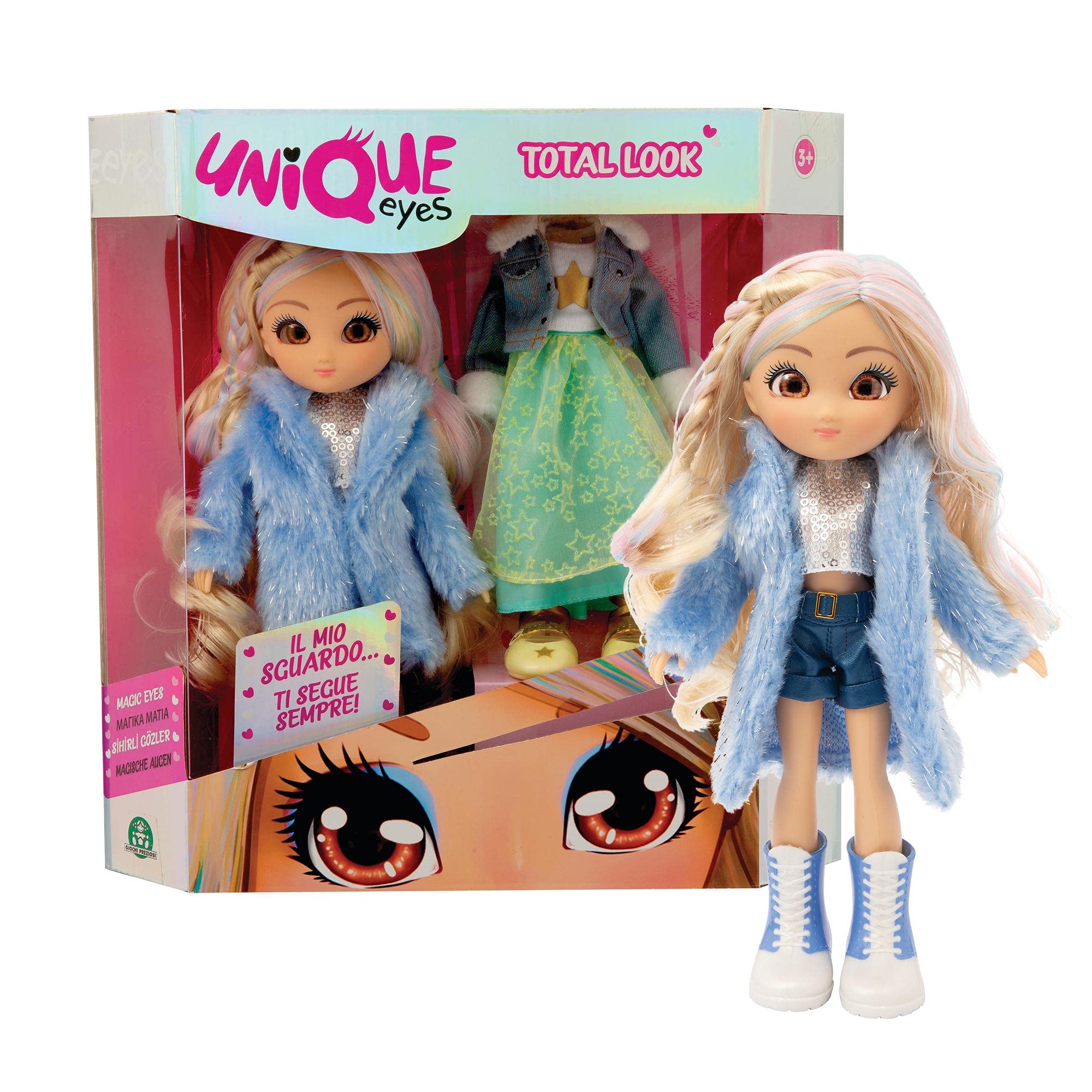 Giochi PreziosiUnique Eyes Total Look Doll Rebecca - Toy Dolls with Lifelike eyes, for girls aged 3 and above