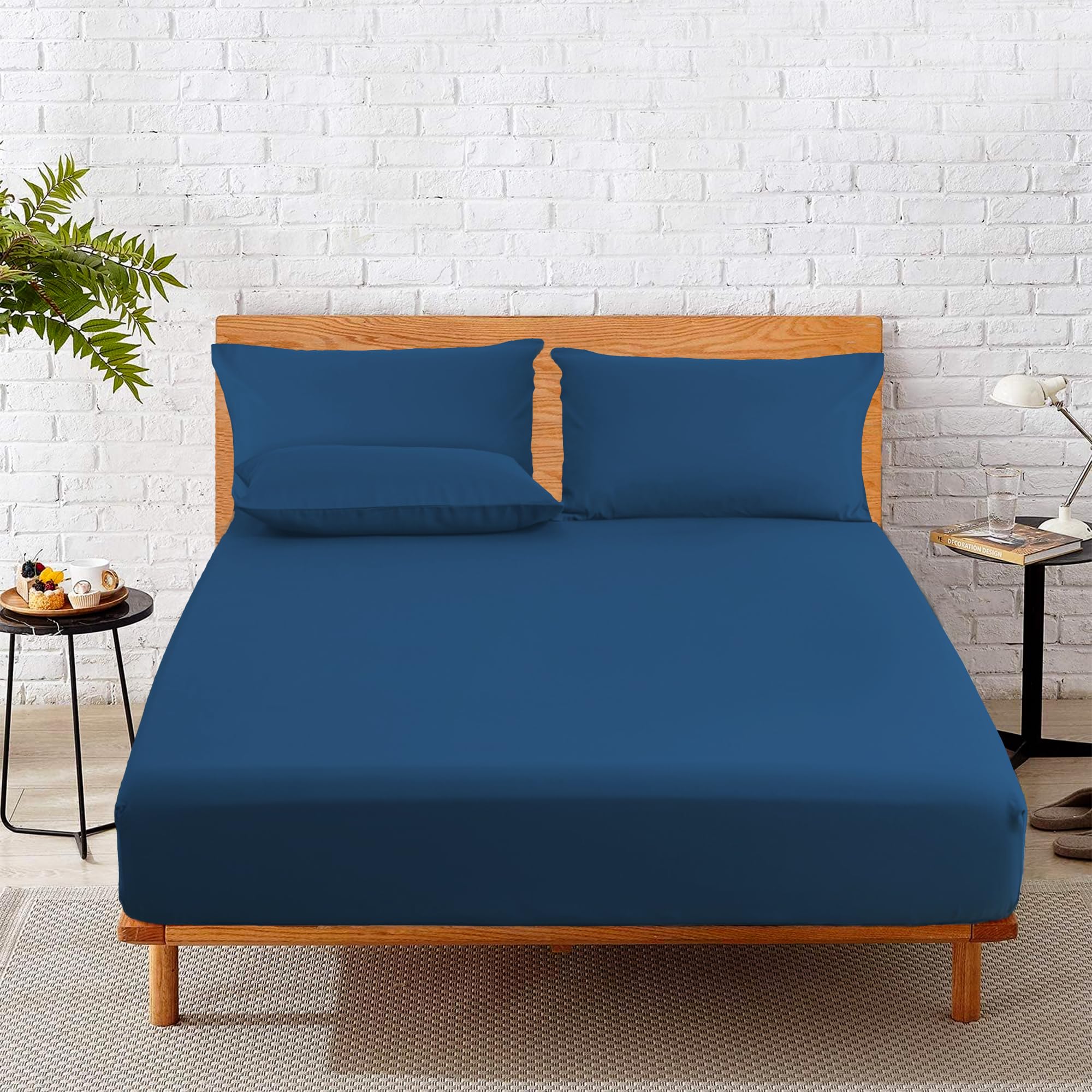 Home Sweet Home Uk Teal 25Cm Deep Fitted Sheets Super King Deep Fit 100% Poly Cotton Bed Sheets Fitted Machine Washable Fitted Bed Sheets Super King Fade Resistant Deep Fitted Sheet