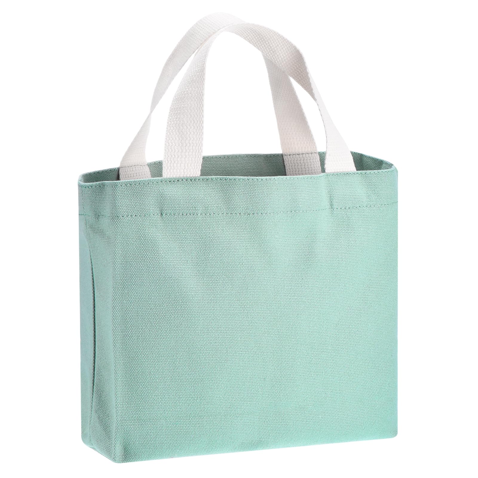 Sac en toile de couleur unie vert clair léger et réutilisable - 8
