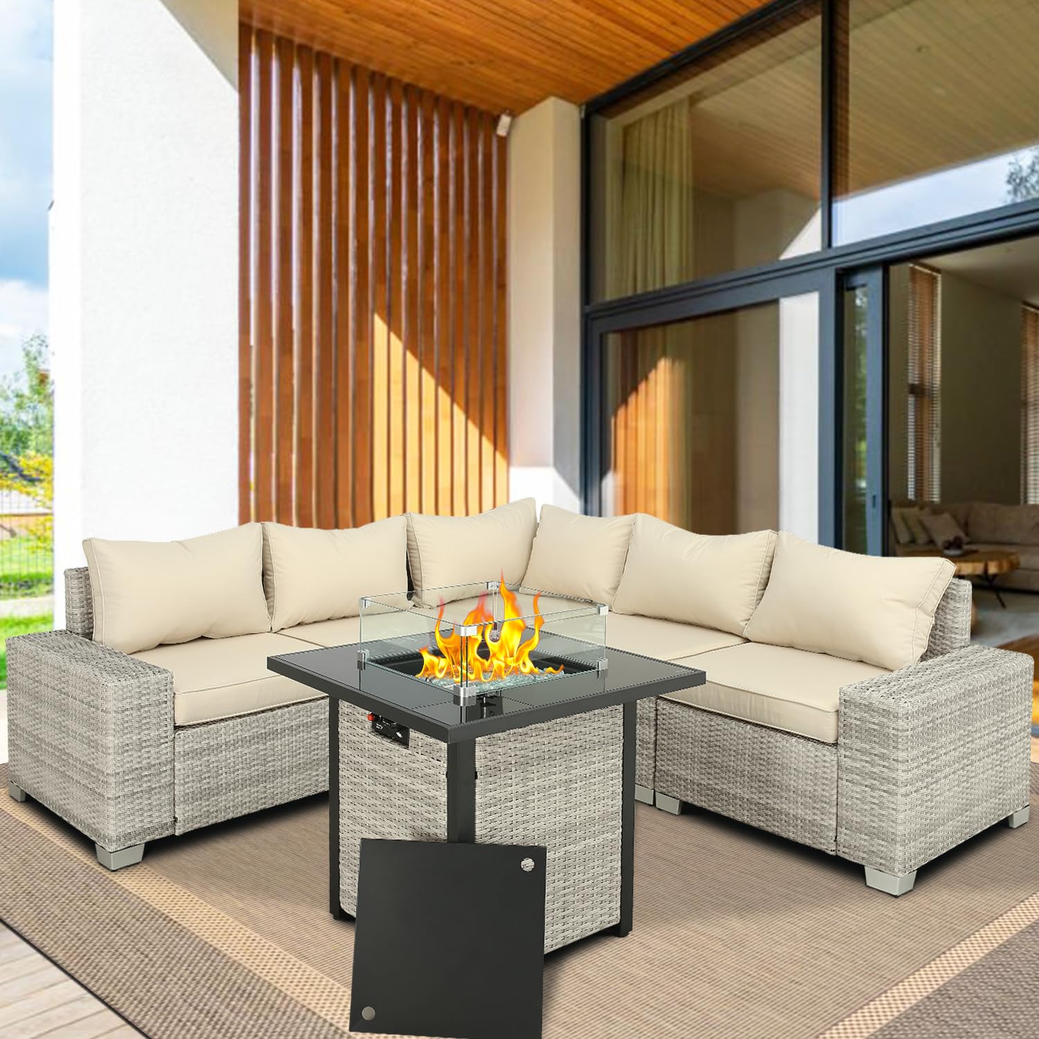 19 Sets Of Patio Furniture with Fire Pits For Cozy Outdoor Seating Solutions 13 Patio Furniture with Fire Pits