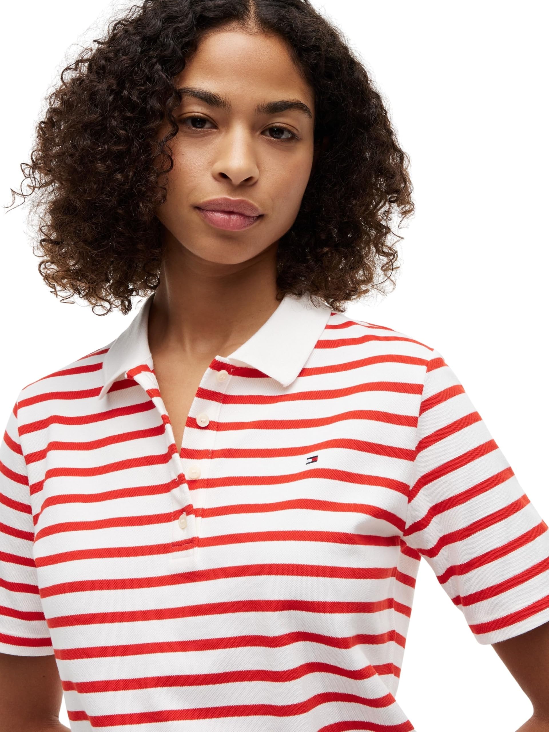 Tommy Hilfiger Damen Reg Pique Polo Ss Ww0Ww43224 S/S Polo – Bild 3