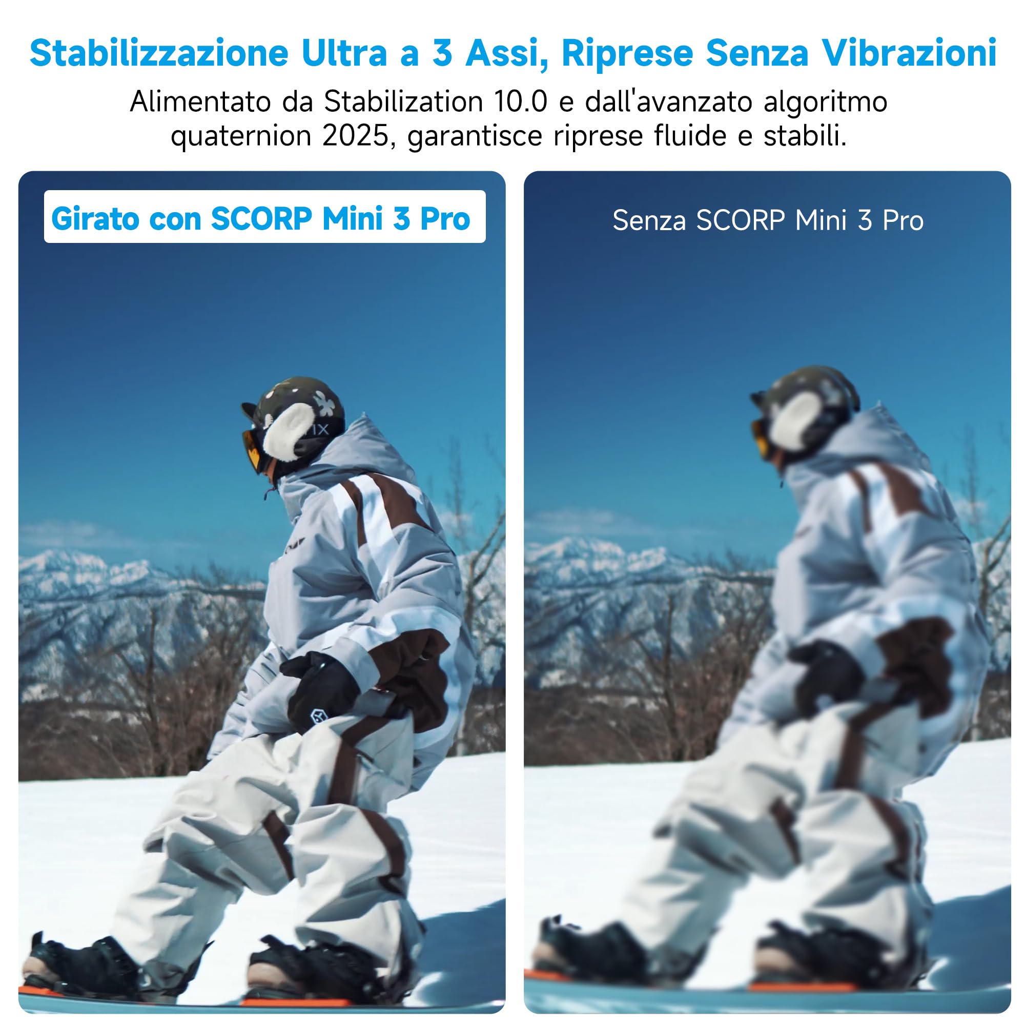 [Ufficiale]Feiyutech SCORP Mini 3 Pro Stabilizzatore Gimbal 3 Assi,AI Tracking4.0 Integrato,Impugnatura Rimovibile con Controllo Wireless,Carico Massimo 2KG,Gimbal Mirrorless per Fotocamere/Smartphone | Carico utile di 2 kg, manico remoto staccabile, scat