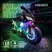 Vista 4 de NINEO 8 tiras de luces LED RGB para motocicleta, multicolor neón con control remoto inteligente, compatible con Carts Trikes Cruiser Scooter ATV UTVs