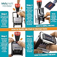 Vista 6 de MaxMark Sello de fecha autoentintado resistente con frase aprobada - Tinta negra