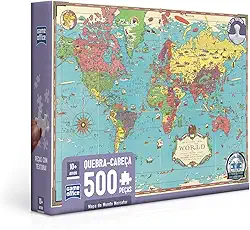 Toyster - Quebra-cabeça: Mapa do Mundo Mercator - 500 peças - Game Office