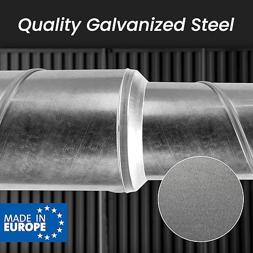 Miniatura 4 de Reductor de conductos de ventilación de 8 a 4 pulgadas - Conector redondo de acero galvanizado - Montaje de conducto - Acoplamiento de aumento del