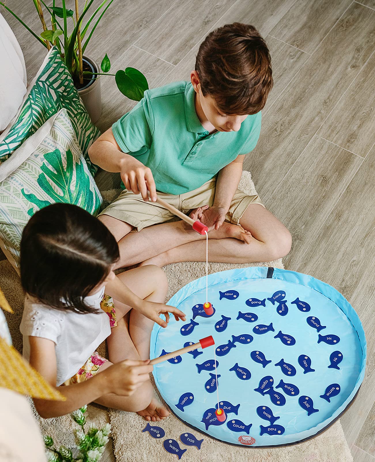 Gamenote Sight Words Wooden Fishing Game 220 Dolch Word with