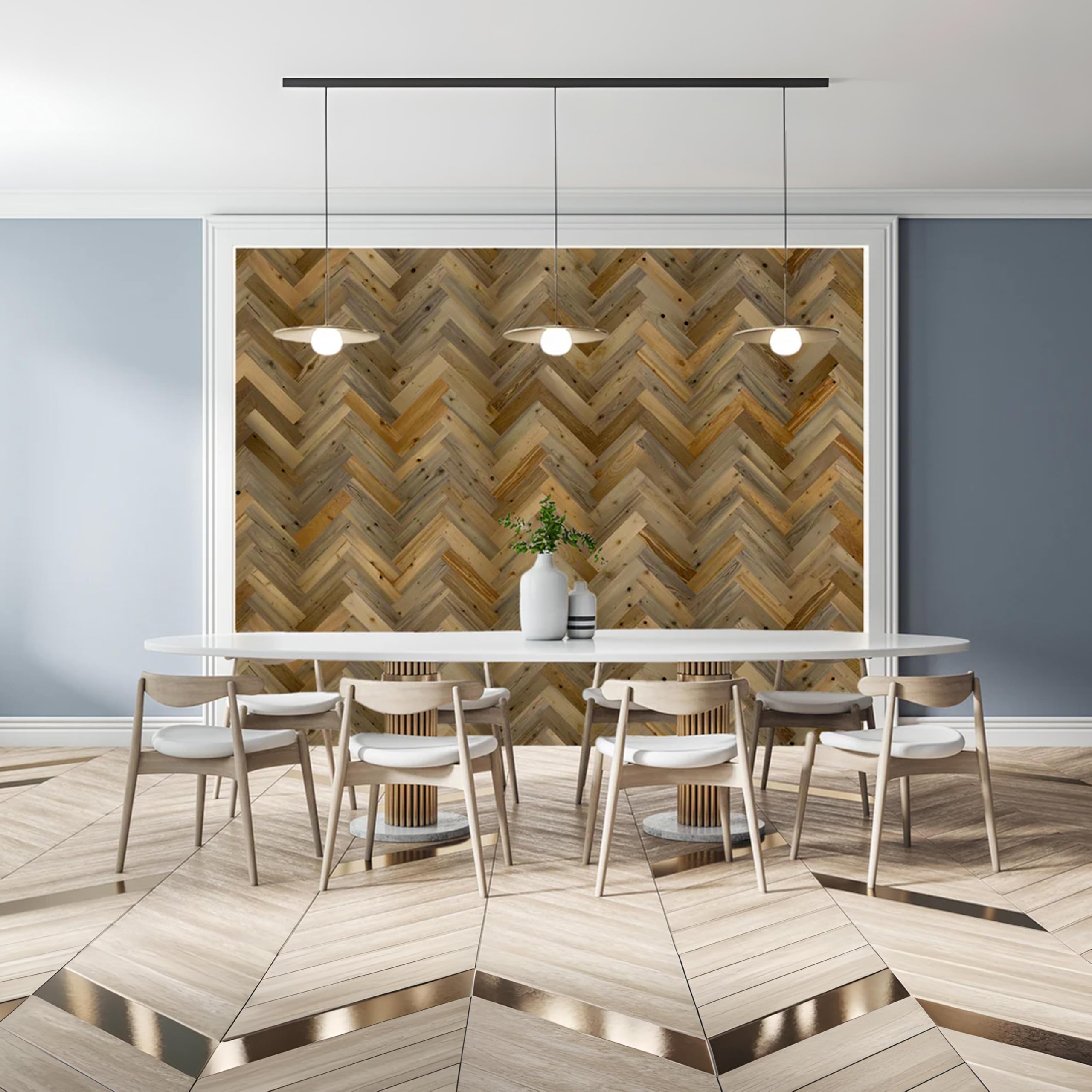Timberchic DIY - Tablones de madera reciclada para pared, diseño de espiga