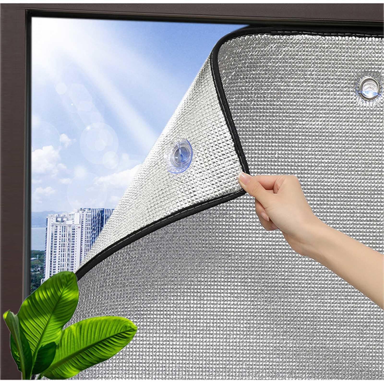 Aluminiowa folia termoizolacyjna z przyssawkami, folia zaciemniająca chroniąca przed słońcem, folia odblaskowa na szyby, folia przyciemniająca okno ochrona przed promieniowaniem UV, szer. x wys. 110 x