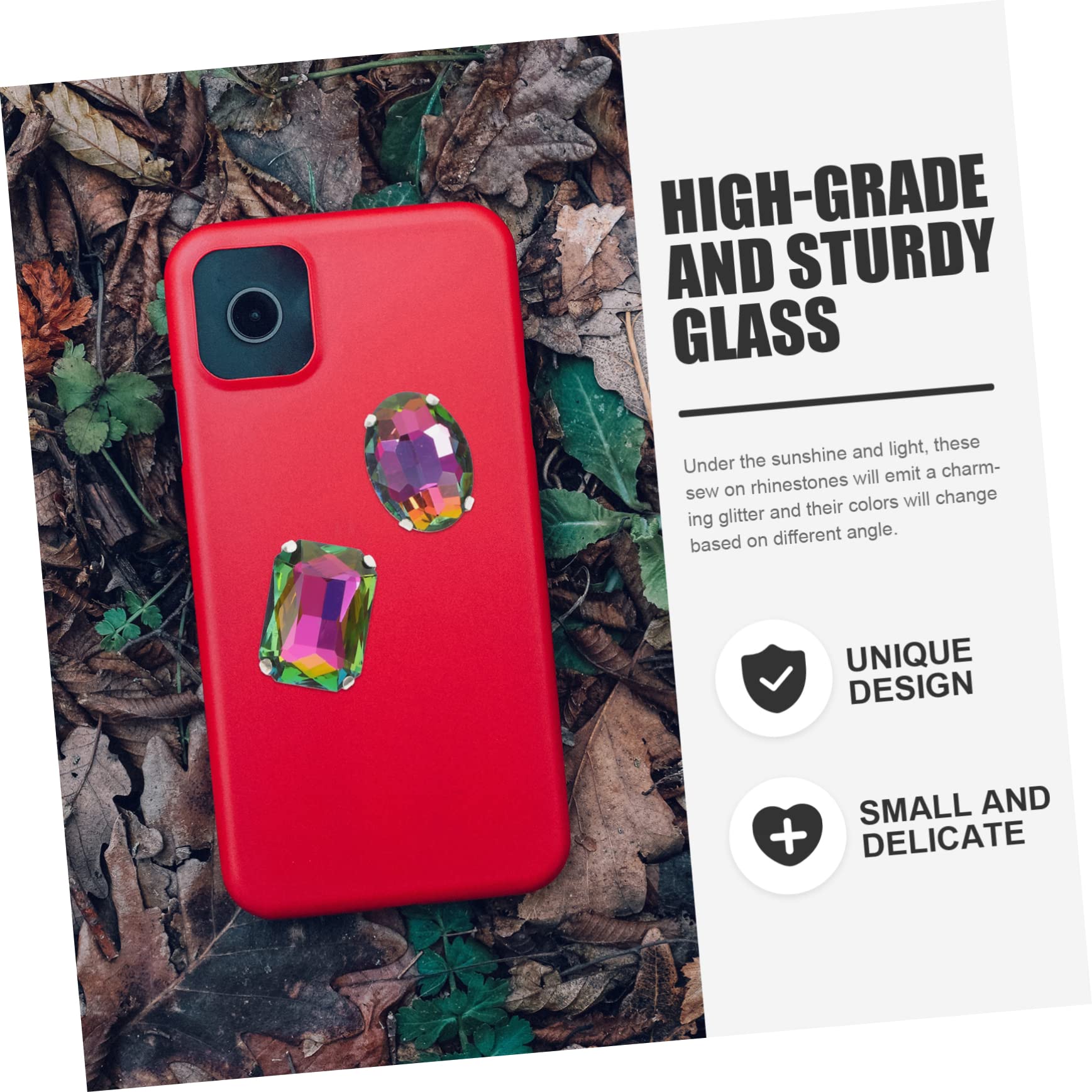 Lurrose 100stücke Rhinestones Für Dekorationen Glitzernde Glassteine Aufnähen Für Kleidung Taschen Und Accessoires Für Hochzeitskleider Und Handarbeiten