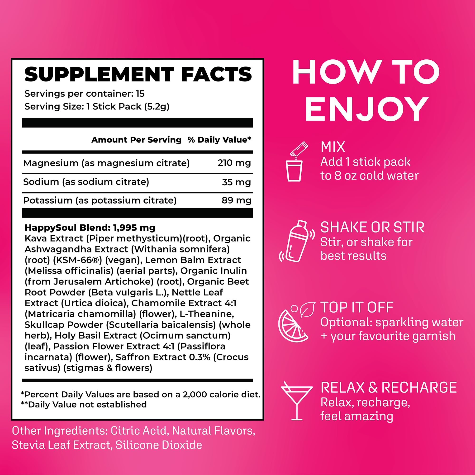 HappySoul Kava Drink Mix Powder, Alcohol Alternative | Berry, 15 Stick Pack — Amazon image 2