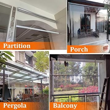 Outdoor Clear Roller Blinds,Transparent Waterproof Roll Up Blind Shade,PVC Clear Shades Rainproof Curtains for Bedrooms,Bathroom,Cordless,Easy to Instal,W 16-80,H 20-135(16x20in)