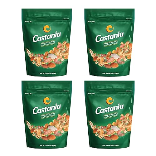 Castania BBQ libanesas mixtas nueces súper mezcla extra con pistachos almendras anacardos avellanas cacahuetes semillas de calabaza maíz y garbanzos