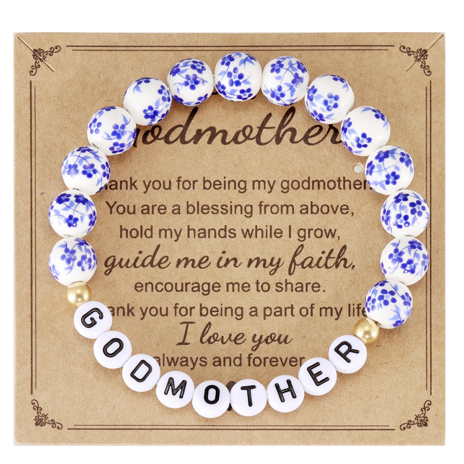 HUTIMY Godmother Bracelet Gifts for Women from Godchild Godson Goddaughter Godmom Godmother Bracelets