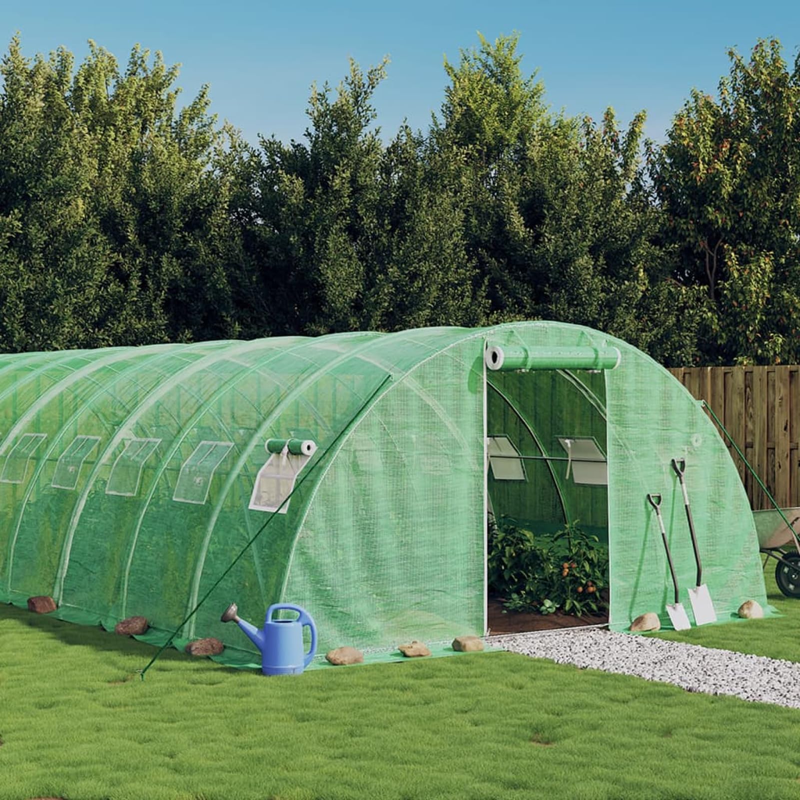 ARKEM Invernadero con Estructura de Acero Verde 56 m² 14x4x2 m Cubierta Invernadero Invernadero Huerto Urbano