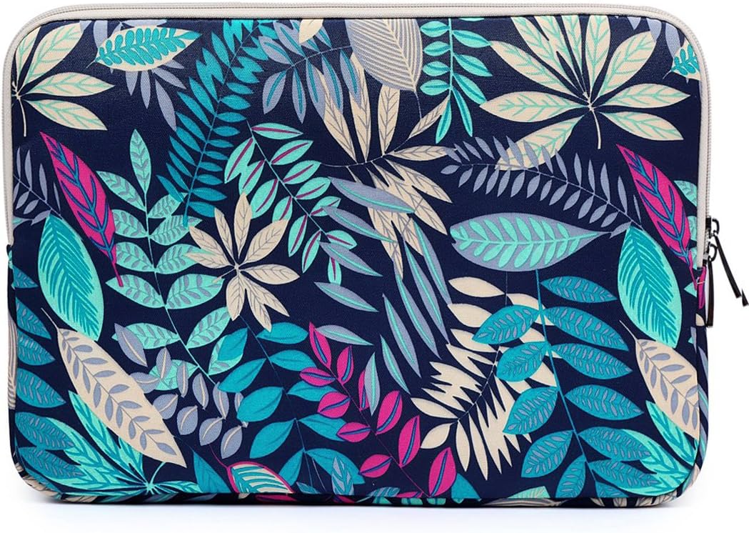 CoolBELL 12.9 Inch iPad Pro Sleeve Case Surface Pro 4 Bag Case Nylon Sleeve Bag Only for iPad Pro 12.9 Inch/Surface Pro 4/12 Inch New MacBook/Men/Women (Blue Leaves)