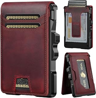 furid Genuine Leather Wallet for Men: Slim RFID Smart Minimalist Wallet | Full Grain Credit Card Holder for Front Pocket wallet with Money Clip - Gift for Husband Father on Birthday Anniversary