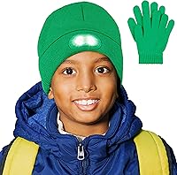 Vista 13 de HEAD LIGHTZ by Roq Innovation - Kids Beanie with Light & Glove Set - Unisex LED Beanie Hat with Light Built in, Rechargeable
