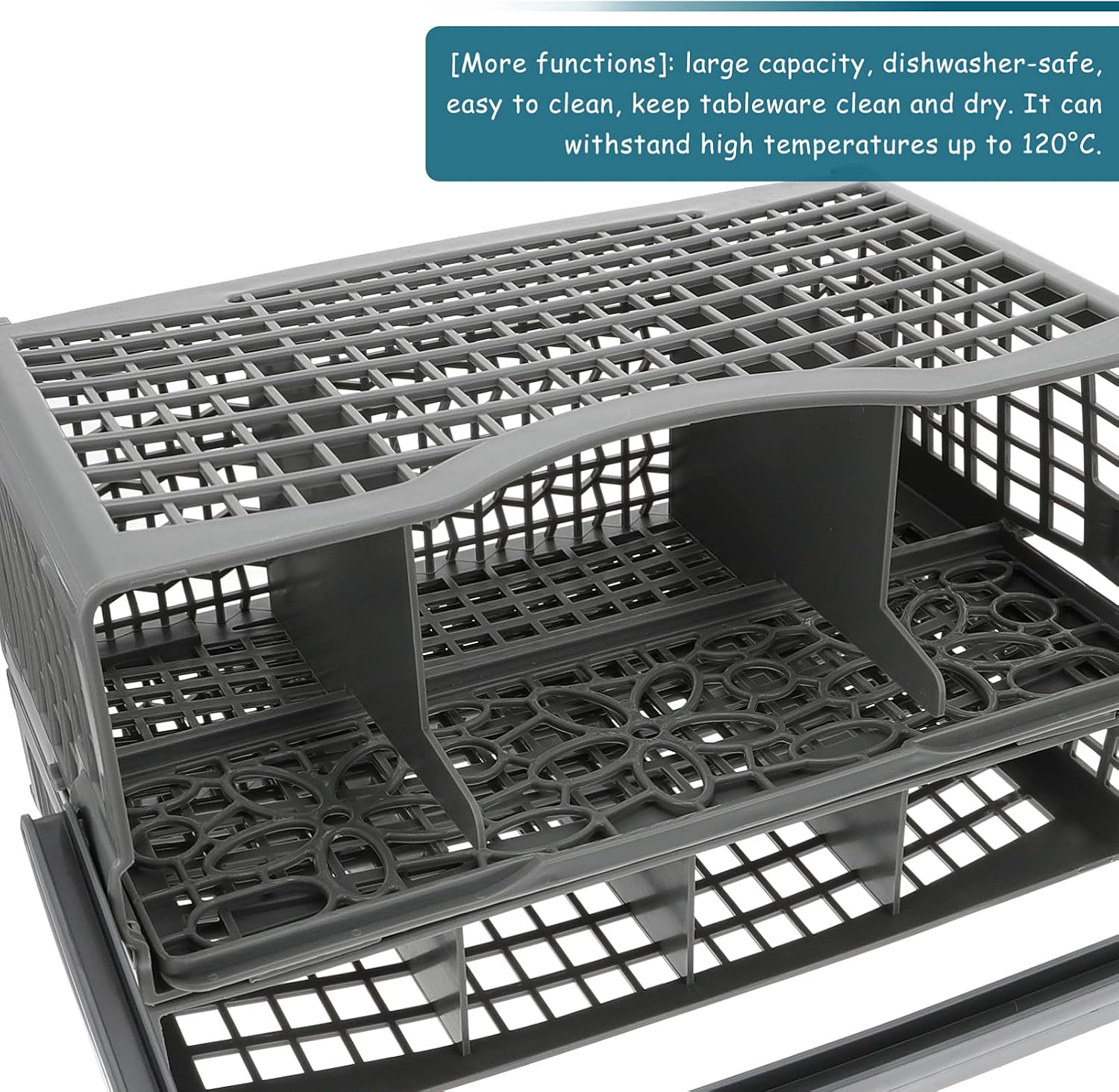 1Pc Dishwasher Silverware Basket Kitchen Storage Box for Forks Knives Fit for Full Dishwashers Elegant Design for Easy