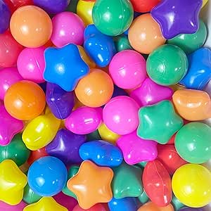 Sunwhat 500 Pack Soft Plastic Balls for Ball Pit - Colorful Play Ocean Pool Balls, 2.2", with 3 Net Bags - Phthalate and BPA Free - Perfect for Toddler Bounce Houses and Play Tents