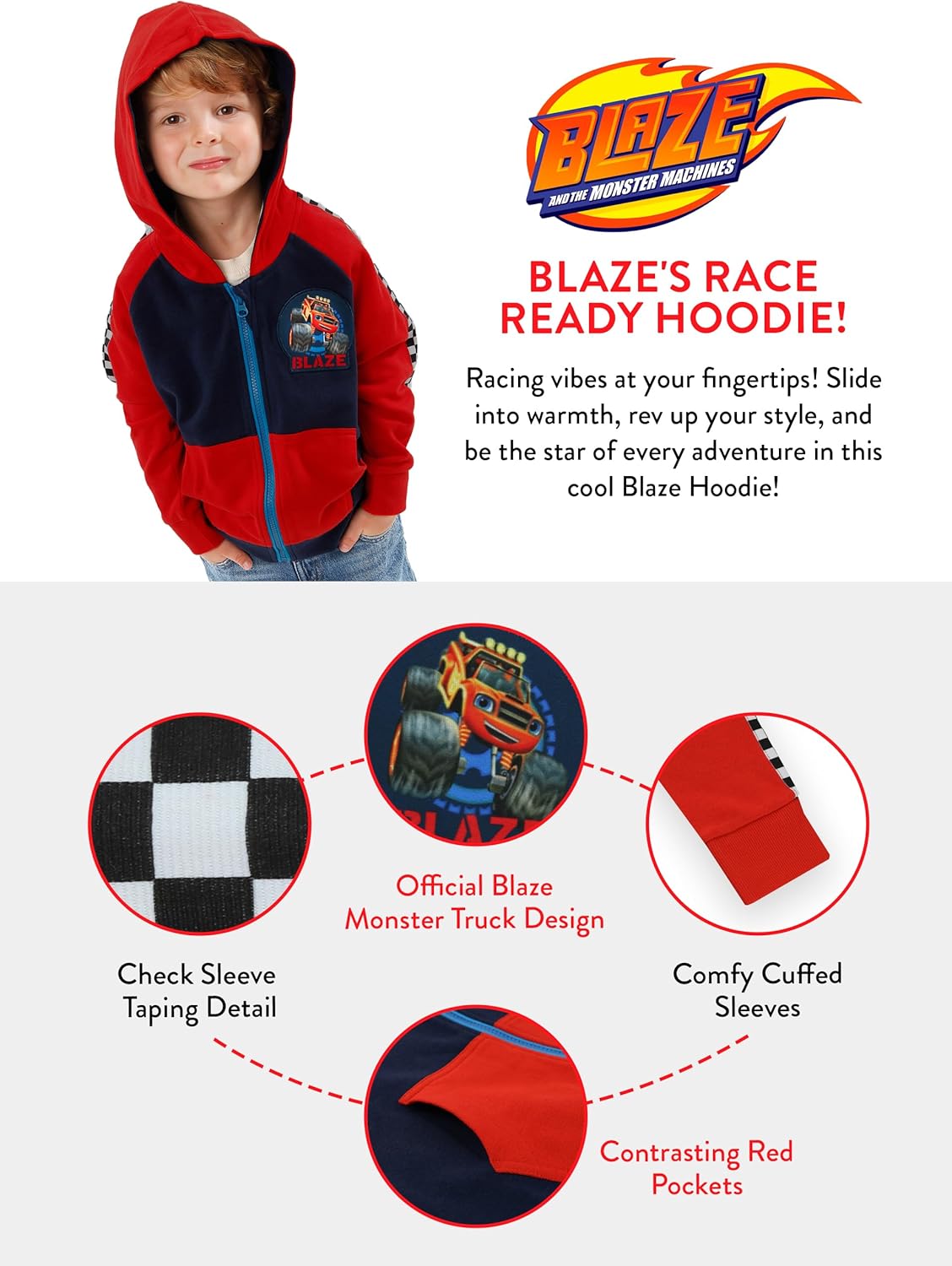 Blaze And The Monster Machines Boys Hoodie | Monster Truck Hoodies For Boys