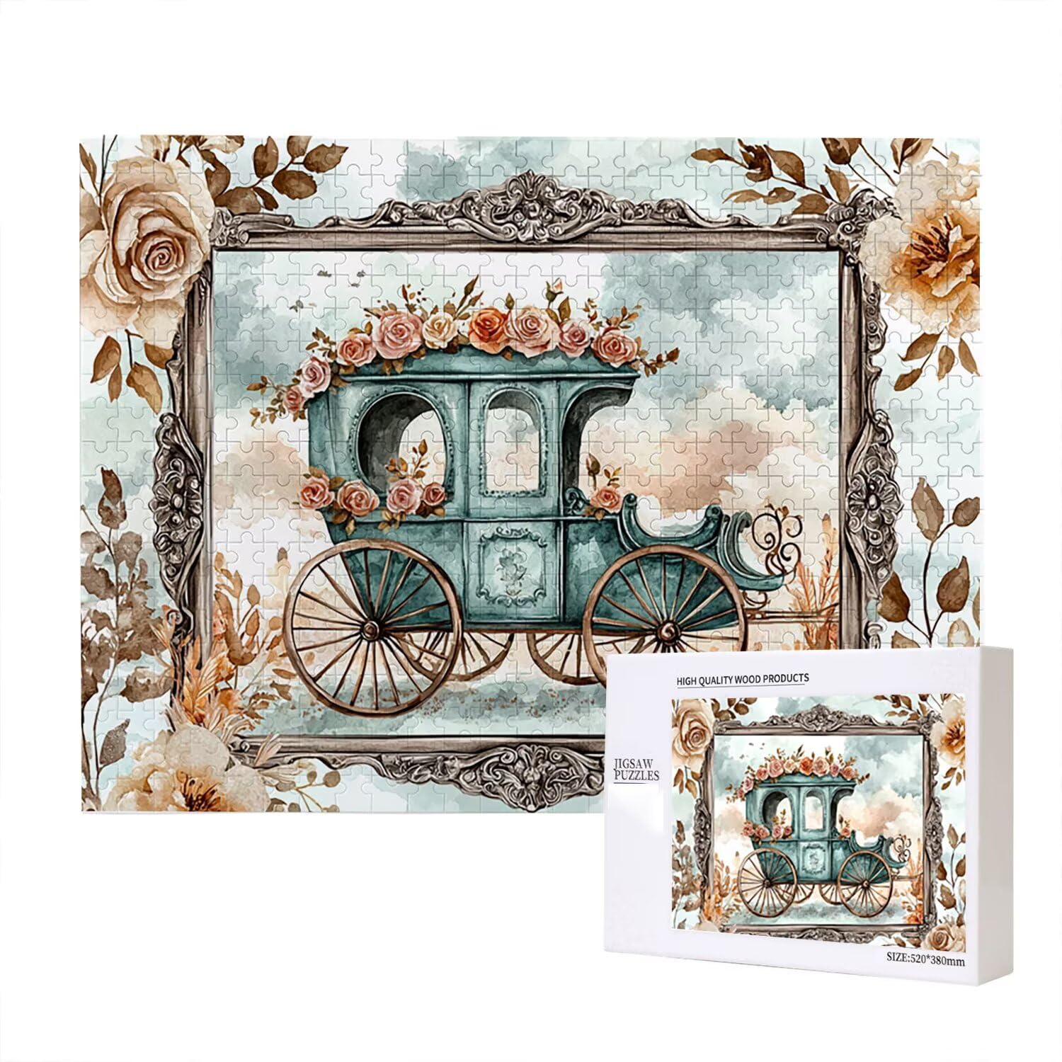 Jigsaw Puzzle, 5000 Pezzi Puzzle Classici, Fiori Puzzle Rilassamento Intelligence, Mpossibile Difficile Puzzle Impegnativo per Adulti Puzzle Gioco Familiare, Regalo per Amore Amico Carrozza fr0-925
