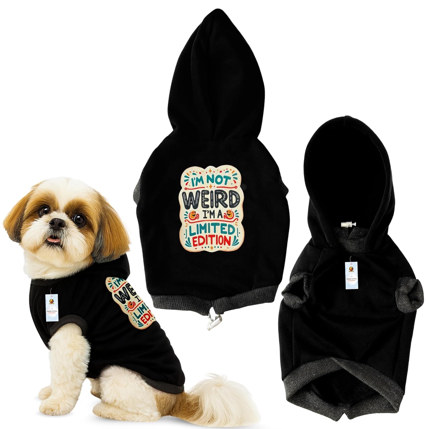 Foodie Puppies Dog Warm Winter Jacket - (Black, Printed Hoodie, 12 Inch) for Puppies | Ultra Warm Windproof Coat | Washabl... - Review, Price and Buying Guide