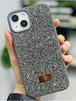 Go Aksesuar Iphone 13-14 ve 15 ile Uyumlu ELMASTasarımlı Taşlı Işıltılı Parlak Pırlanta Silikon Kılıf
