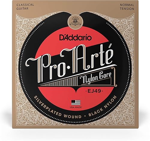 Miniatura 2 de D'Addario Cuerdas de Guitarra Pro-Arte Classical Guitarra - EJ49 - Cuerdas de Guitarra de Nylon - Herida Plateada, Núcleo de Nylon Negro - Tensión