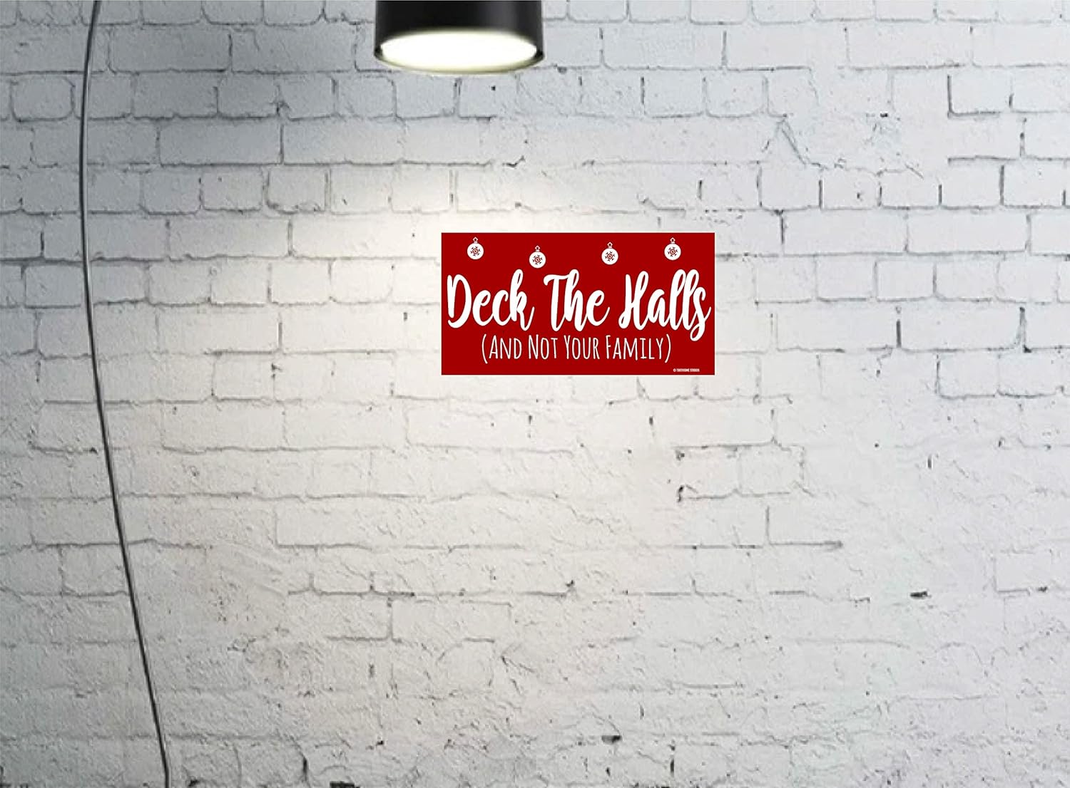 Deck The Halls And Not Your Family 11.5" x 6'' Funny Wood Sign Christmas Season Rustic Novelty Home Decor White Elephant Gift - Image 4