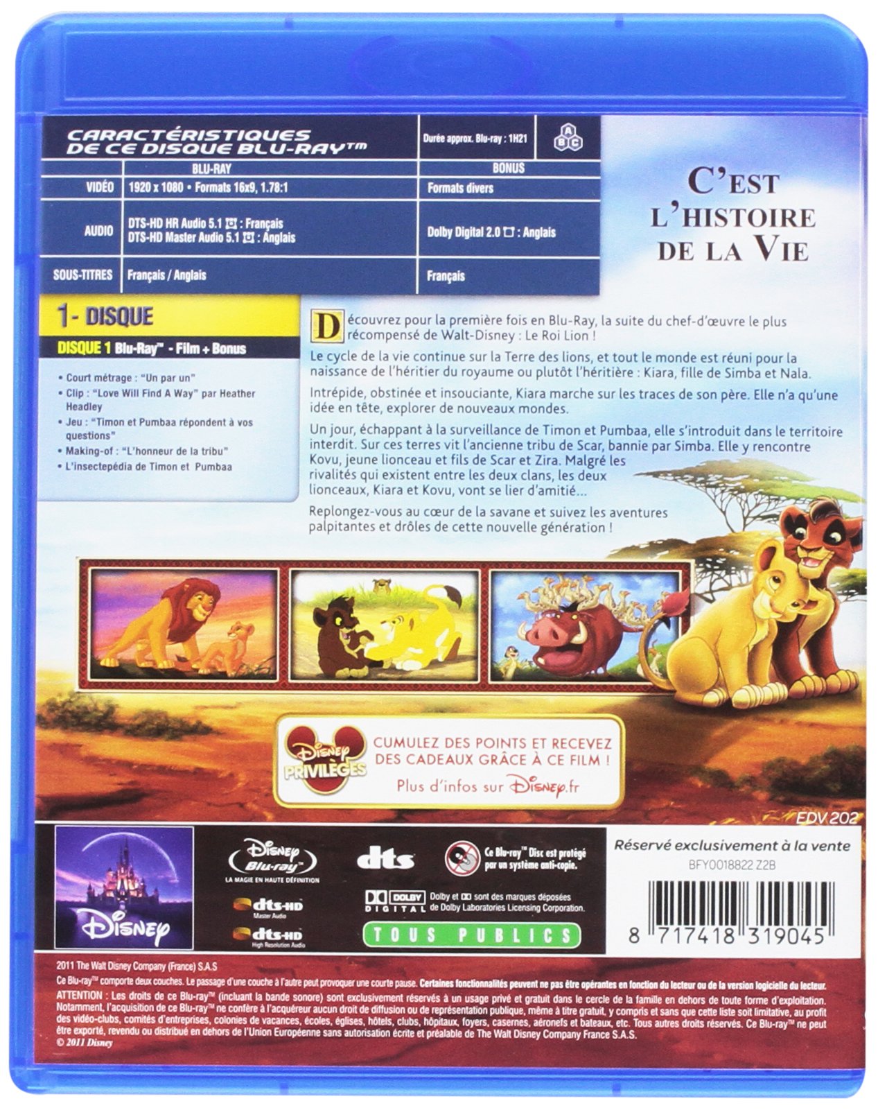 Image secondaire de Le Roi Lion 2 : L'Honneur de la Tribu - Blu-Ray